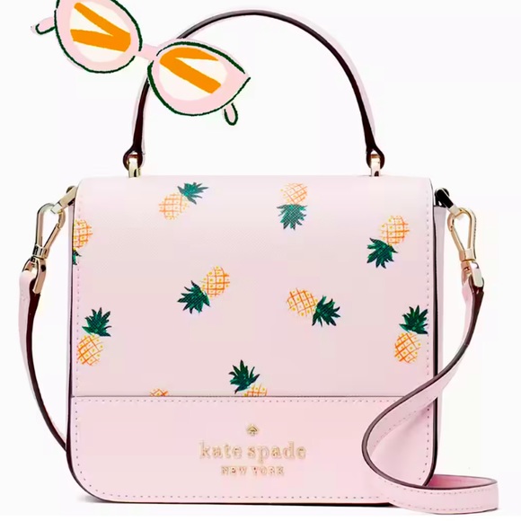 kate spade Handbags - 🆕kate spade Pink Pineapple Staci Square Crossbody Bag Purse NWT🍍 Mother’s Day!